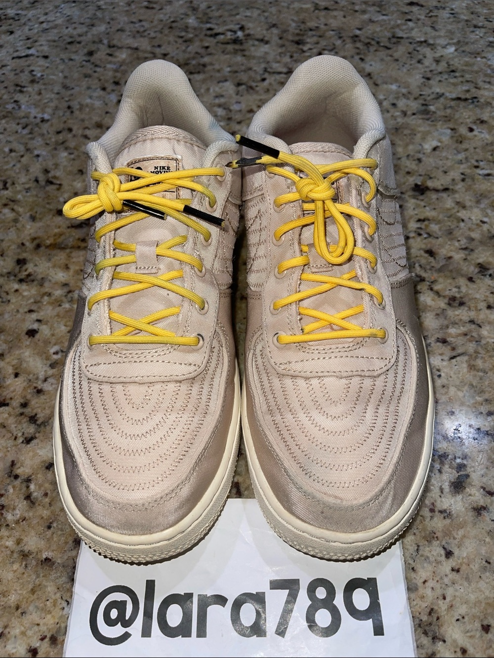 Nike Air Force 1 Low LV8 Beige Sneakers with Yellow Laces